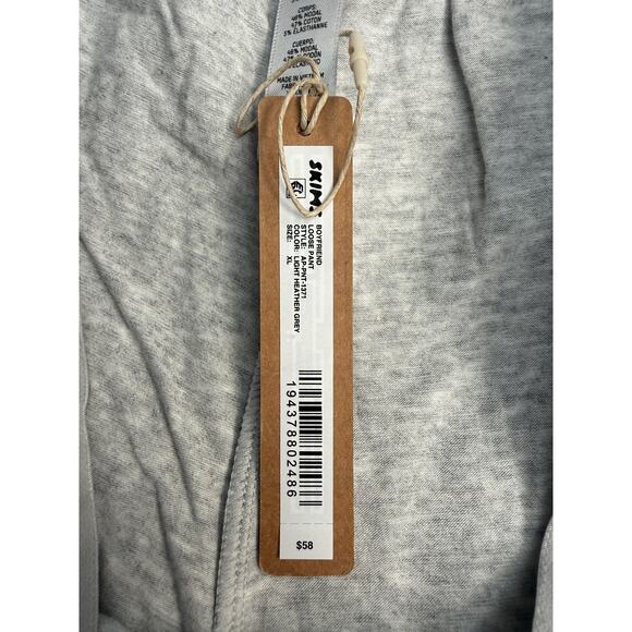 Skims Lounge Pants Womens XL Light Heather Grey Boyfriend Loose Modal Pockets - Picture 7 of 9
